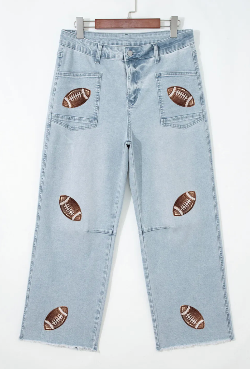 Football Sequin Patch Jeans RTS / WTW