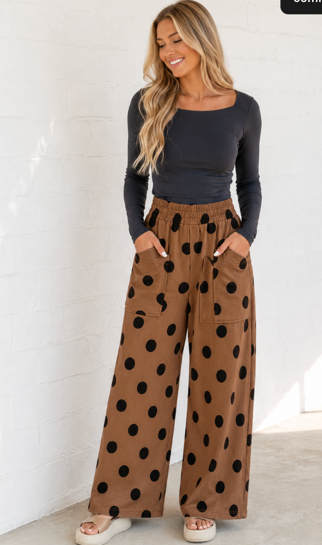 Polka-Dot Wide Leg Pants WTW