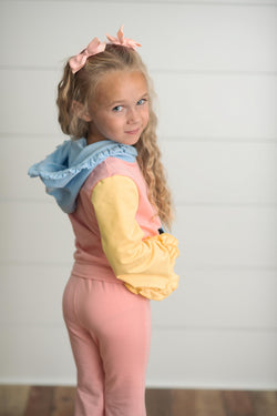 Color Block Hooded Set