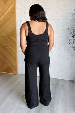 Shavasana Everyday Wide Leg Jumpsuit in Black