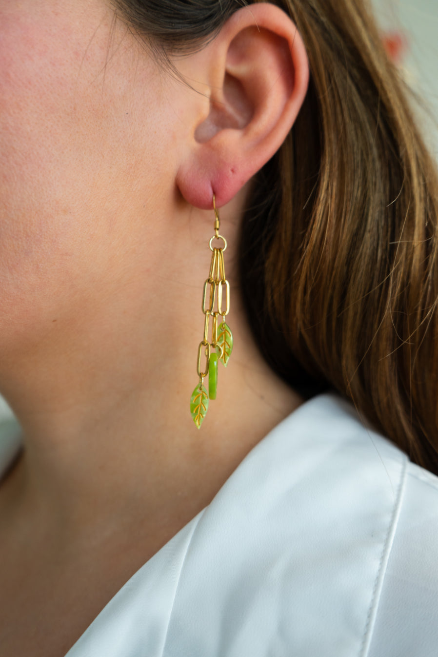 Ivy Earrings - Fern Green