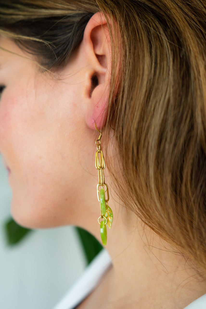 Ivy Earrings - Fern Green