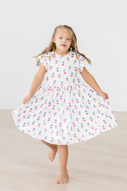 Summer Sweets Flutter Sleeve Twirl Dress