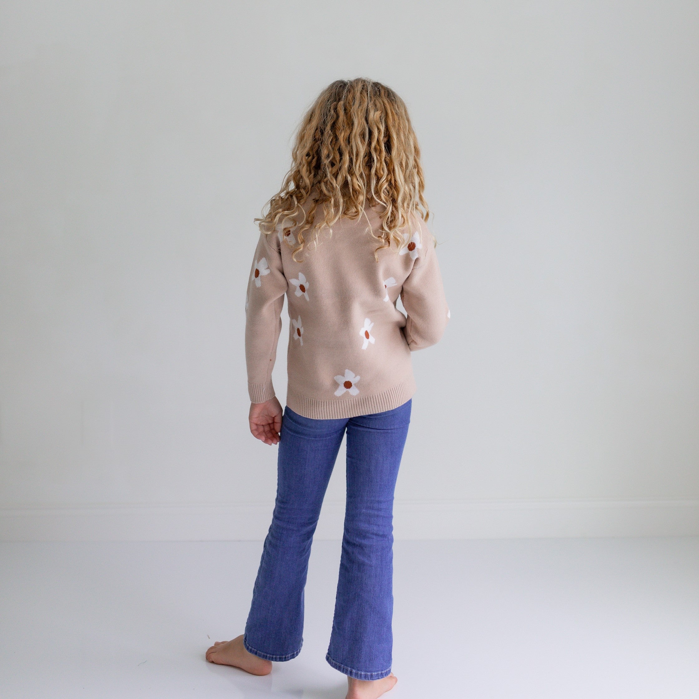 Beige Flower Sweater