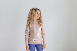 Beige Flower Sweater