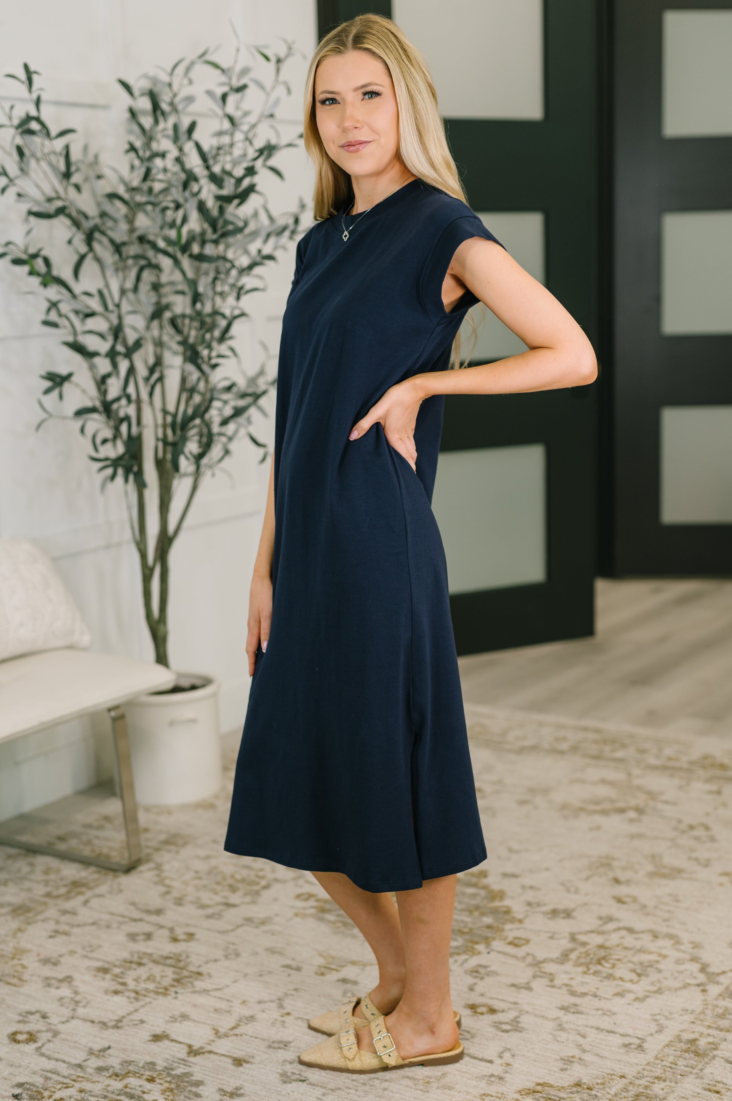Sweet Like That Casual Dress in Navy