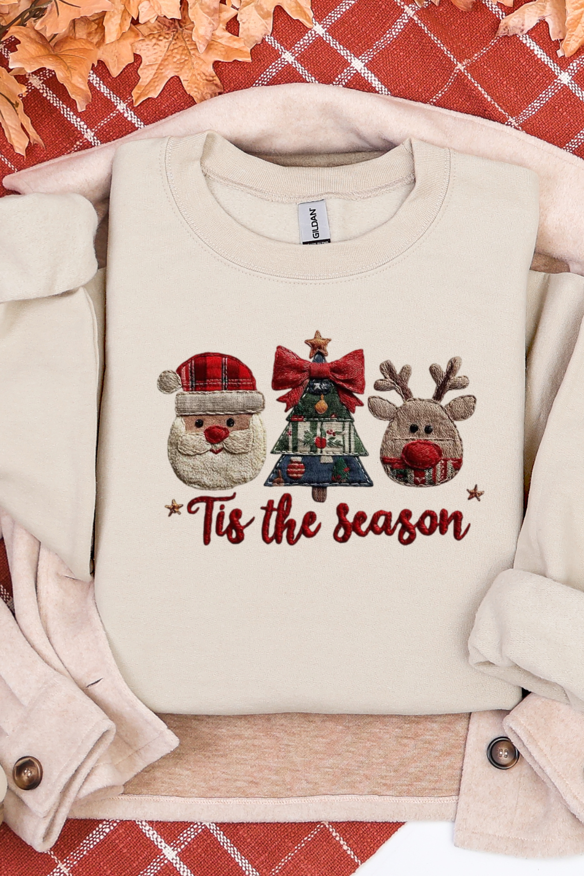 Tis The Season Faux Yarn Sweatshirt