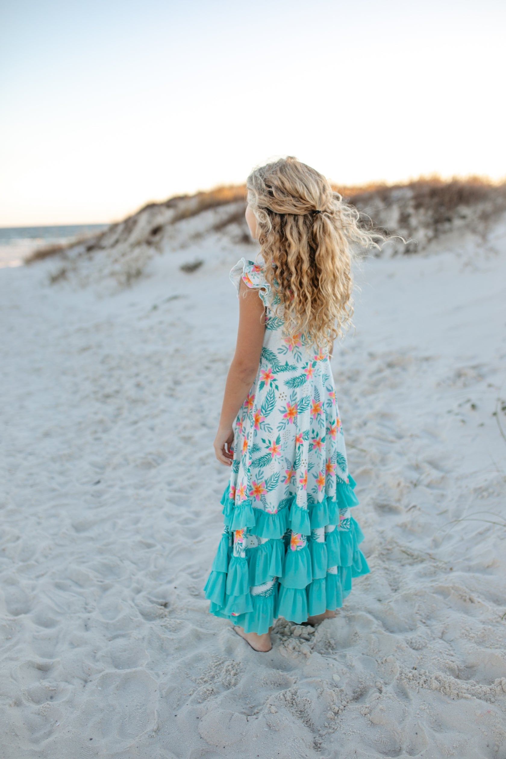 Tropical 3 Ruffles Dress