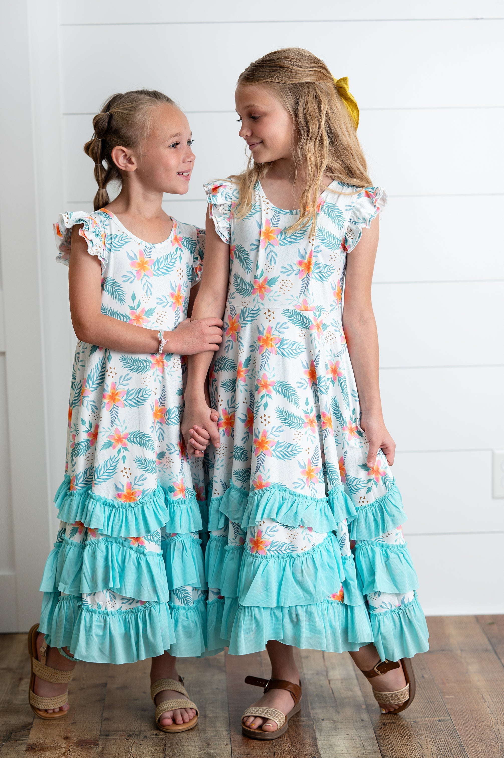 Tropical 3 Ruffles Dress