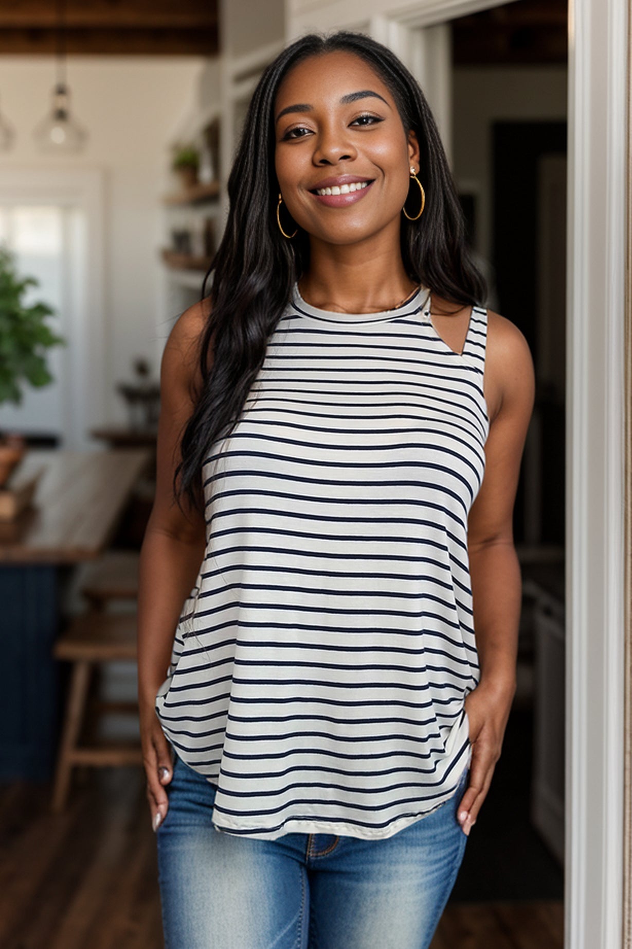 Two In One - Striped Tank