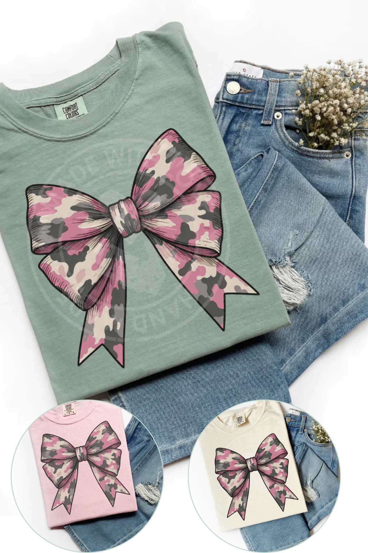 Camo Pink Coquette Bow T-Shirt