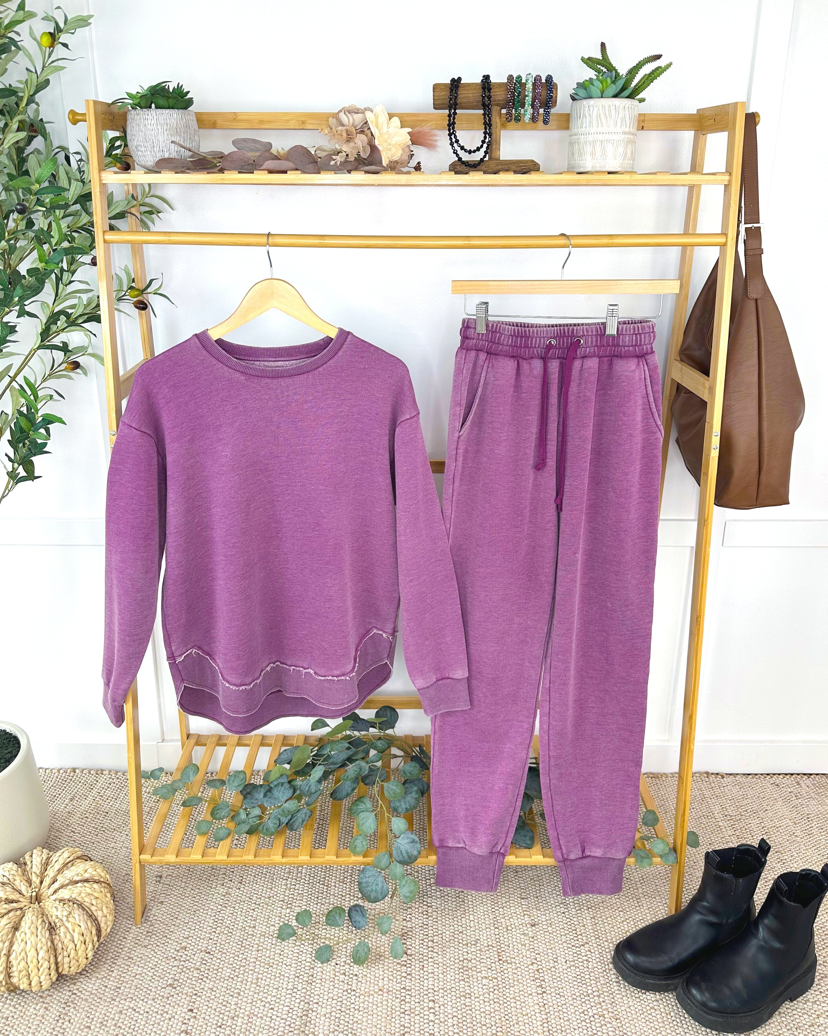 Vintage Wash Pullover - Purple