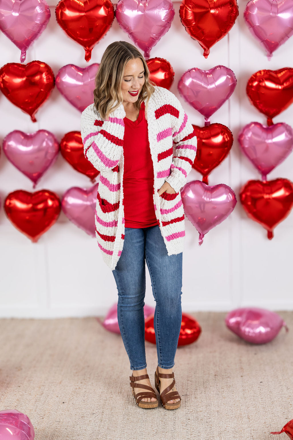 Valentine's Stripe Cardigan