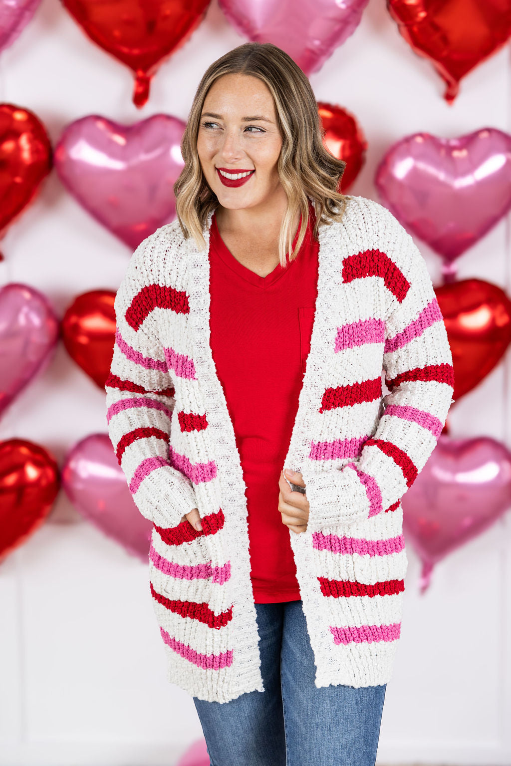 Valentine's Stripe Cardigan