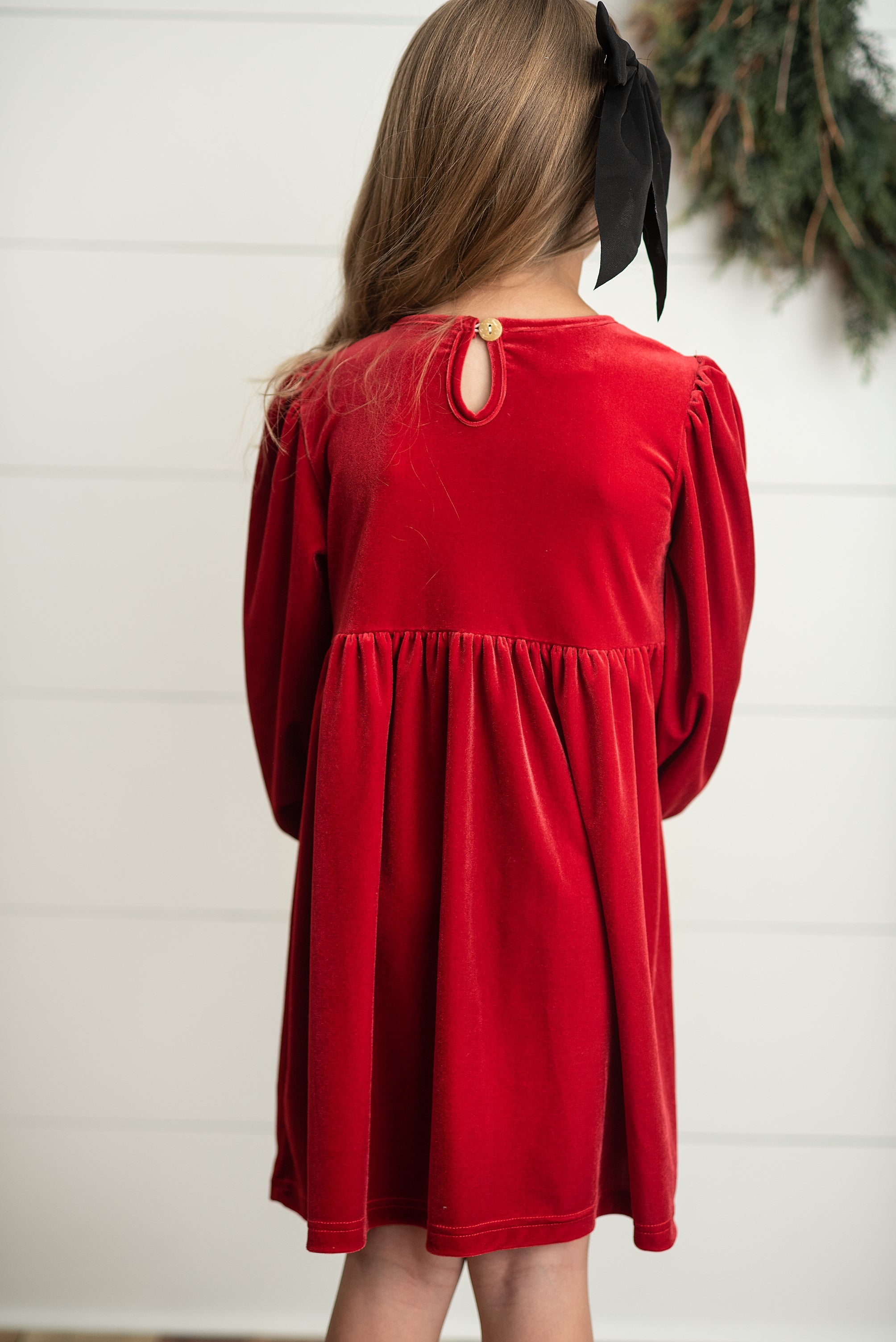 Santa Smocked Velvet Dress
