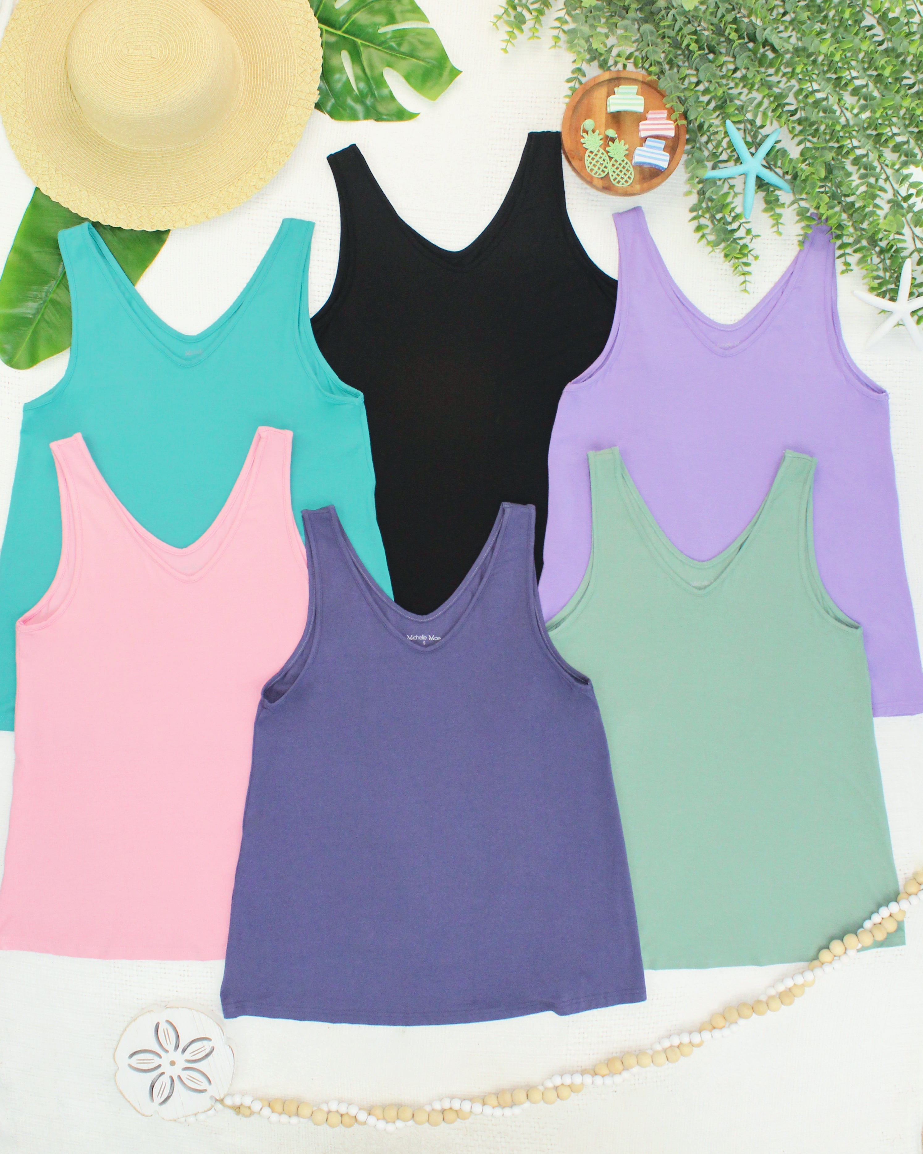 Vera V Neck Tank - Sage
