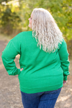 Vintage Wash Pocket Pullover - Green