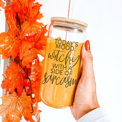 Halloween coffee lover glass tumbler
magical morning coffee tumbler set