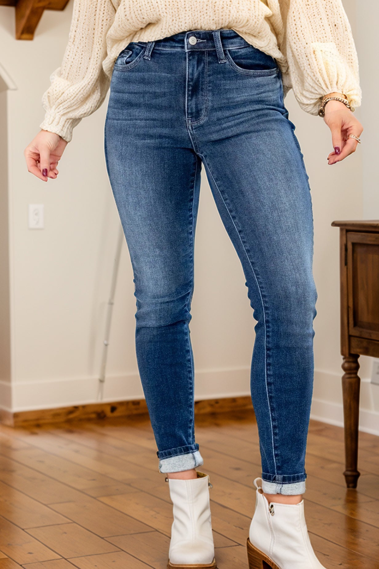 Warm & Stylish - Judy Blue Thermal Skinnies - classic and versatile denim, drop shipped from our USA warehouse for online boutiques.