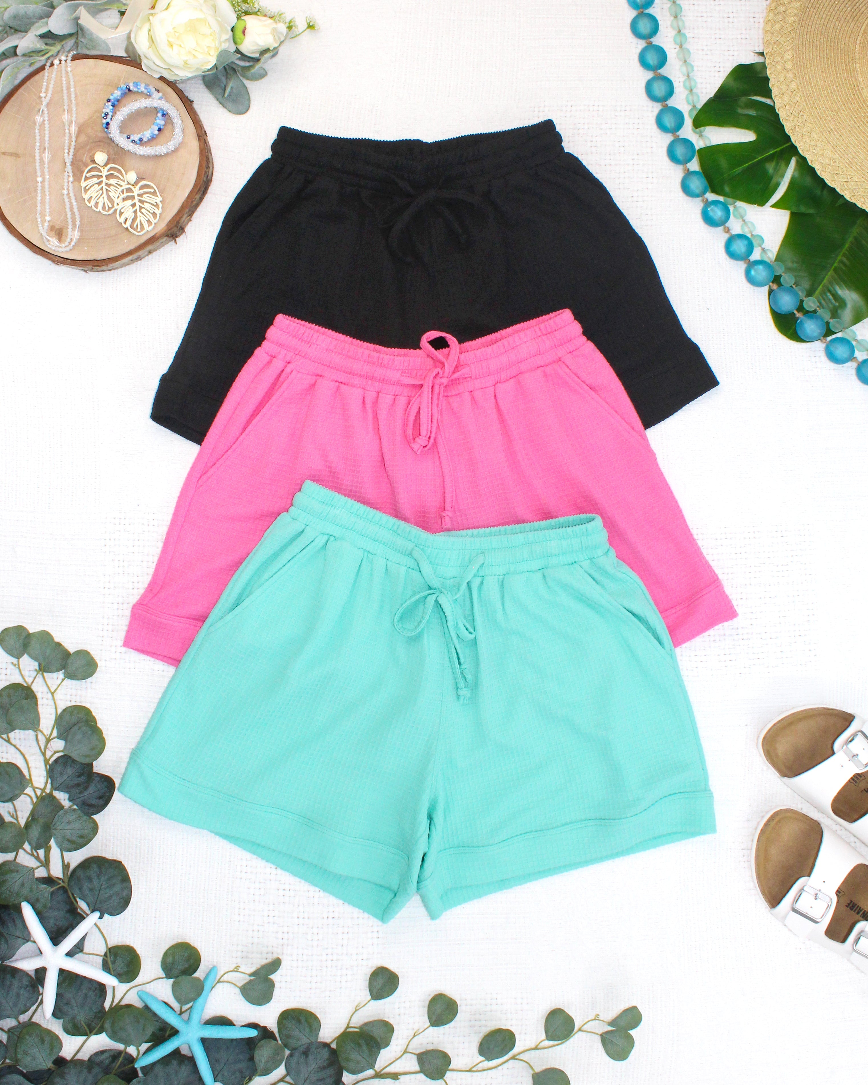 Weslie Waffle Shorts - Pink