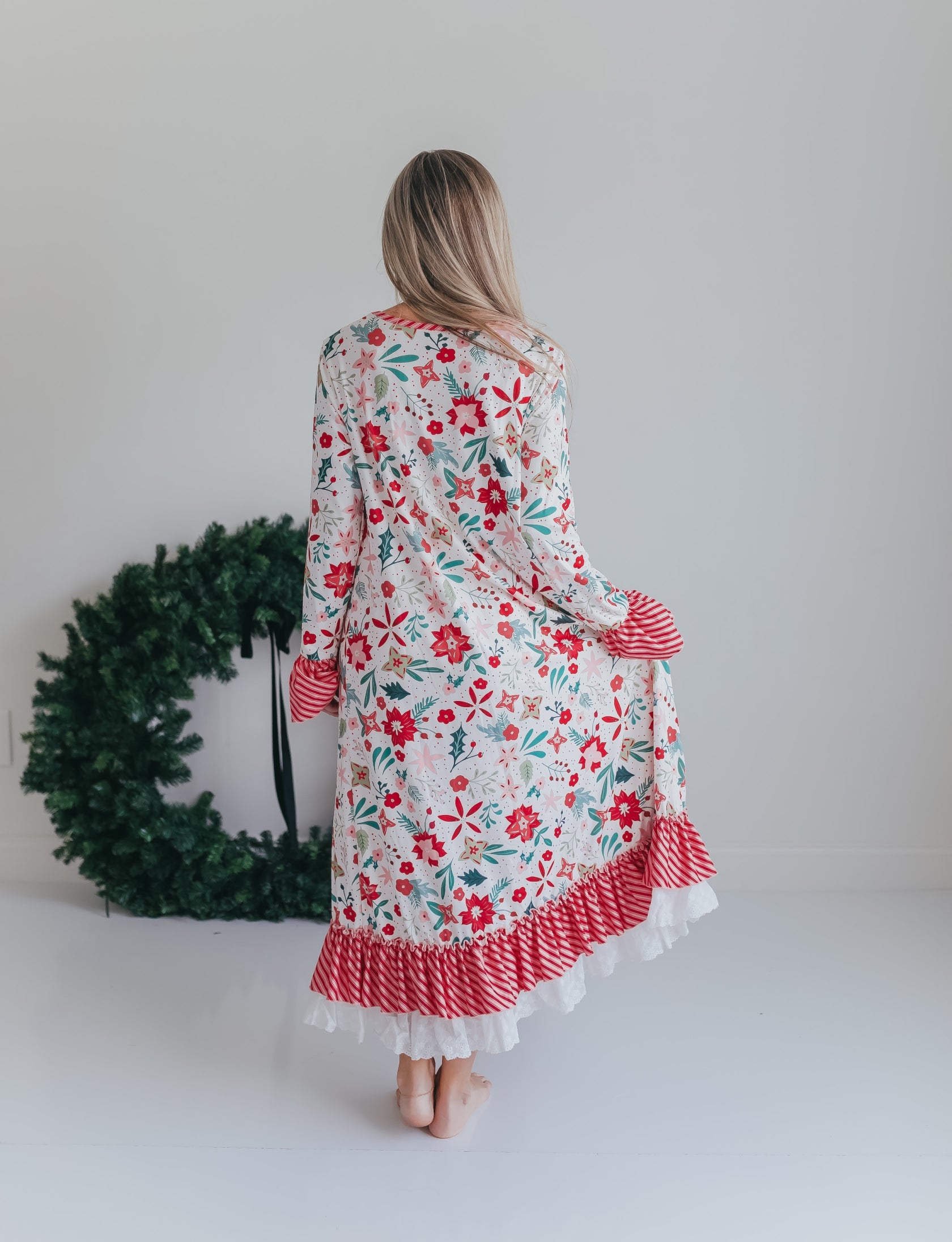 Women's Christmas Flower Lounge Gown