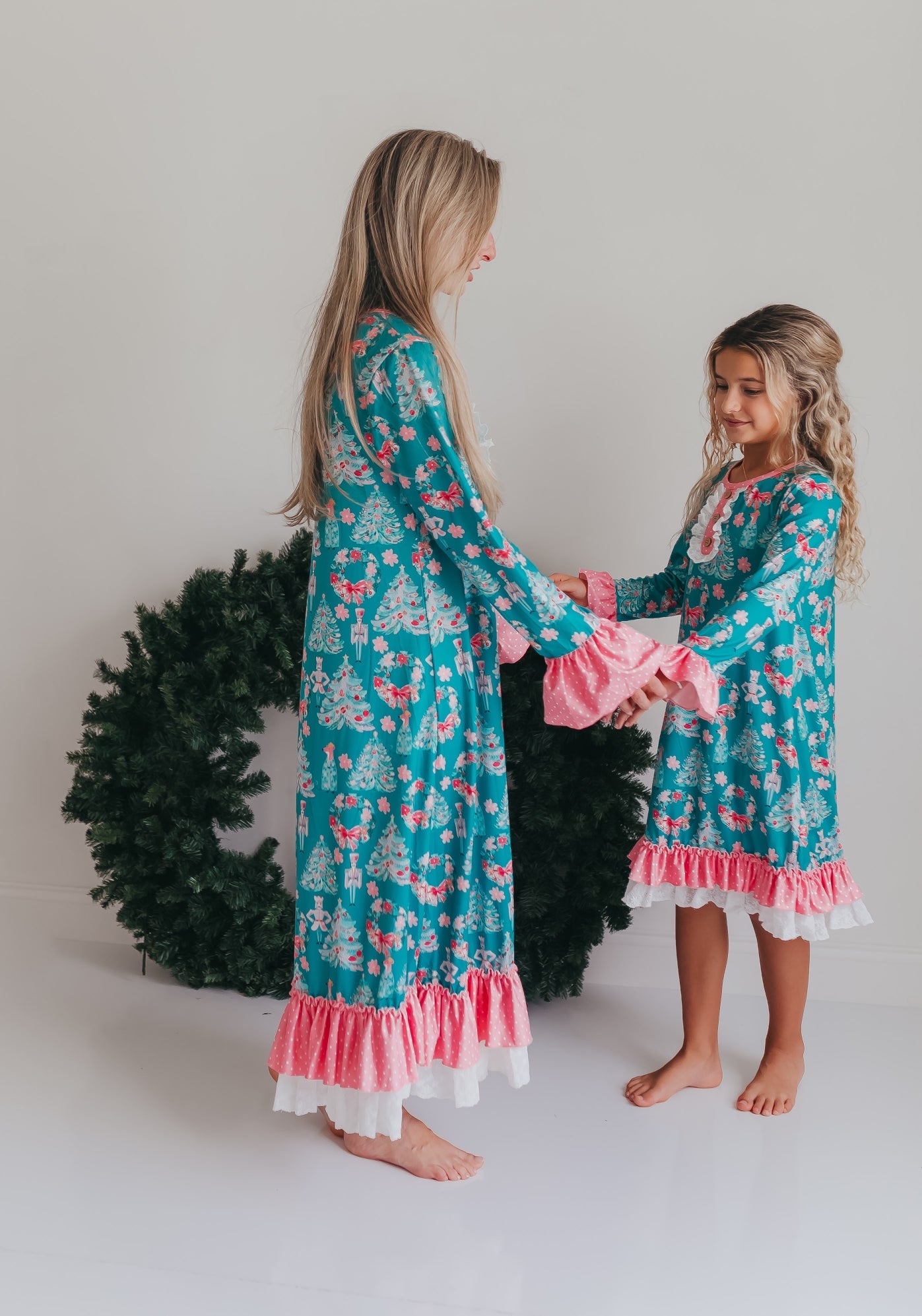 Pink Teal Nutcracker Lounge Gown