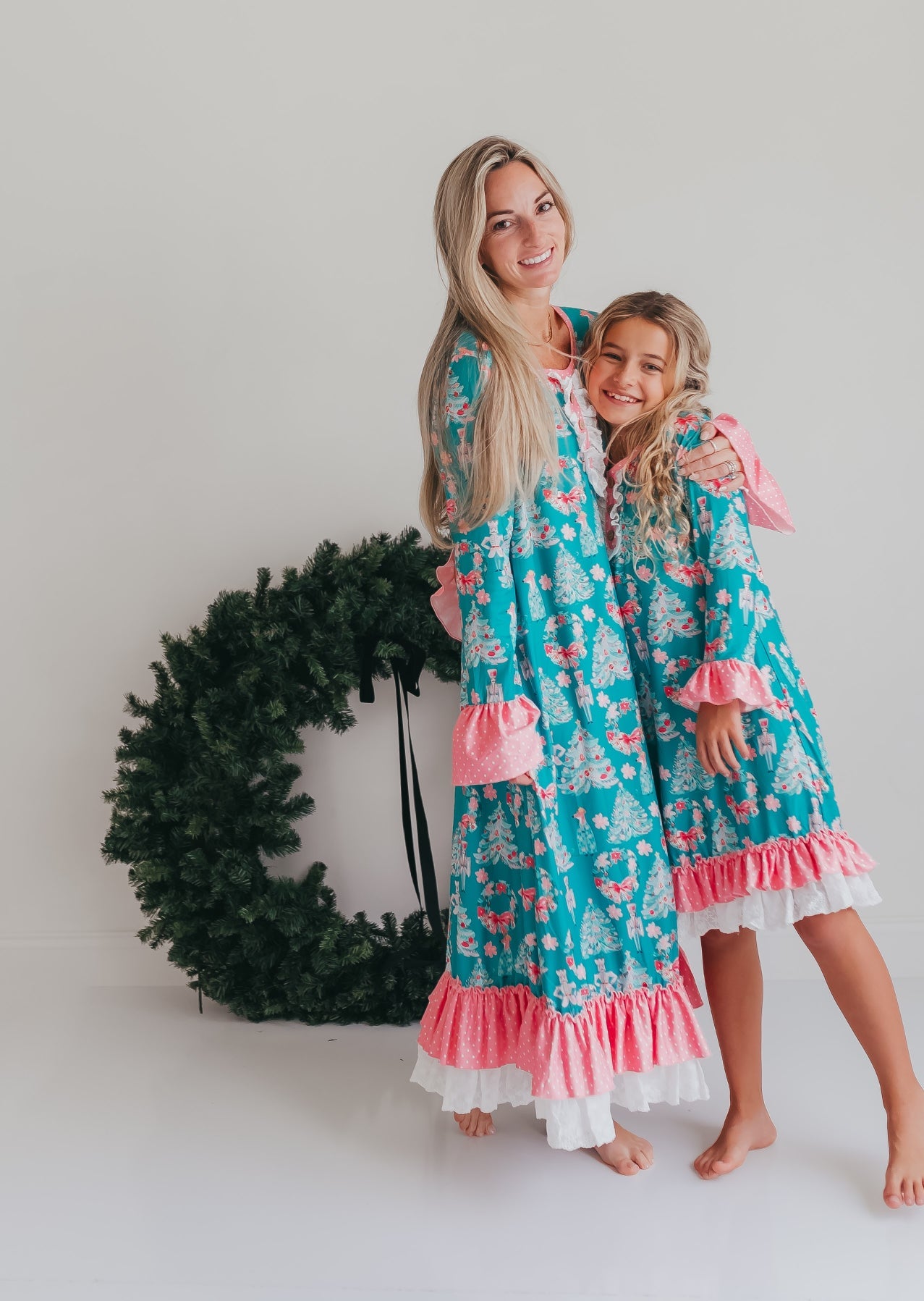 Women's Pink Teal Nutcracker Lounge Gown