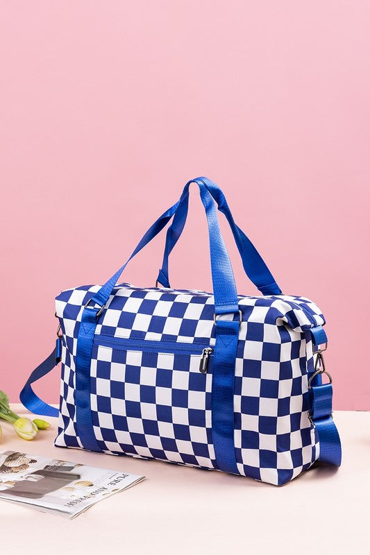 Zenana Checkered Multi-Pocket Travel Bag