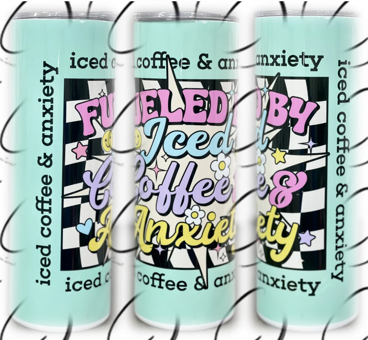 PREORDER: Iced Coffee & Anxiety Skinny Tumbler