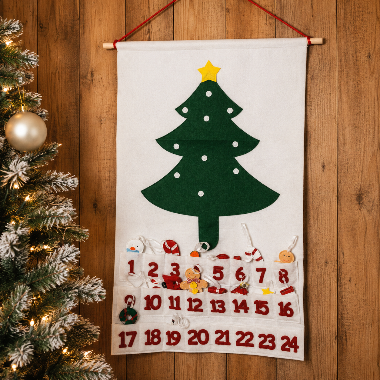 hanging felt calendar Christmas home decor
handmade Christmas calendar wall display
Christmas countdown wall hanging product photo
Christmas tree Advent calendar lifestyle image
Advent calendar with numbered pockets product photo
felt tree Advent calendar Christmas decor
hanging Christmas tree countdown image
Christmas pocket calendar wall display
handmade Advent calendar close up
Christmas Advent pocket close up
Christmas calendar ornament pocket detail
Christmas countdown ornaments in pockets