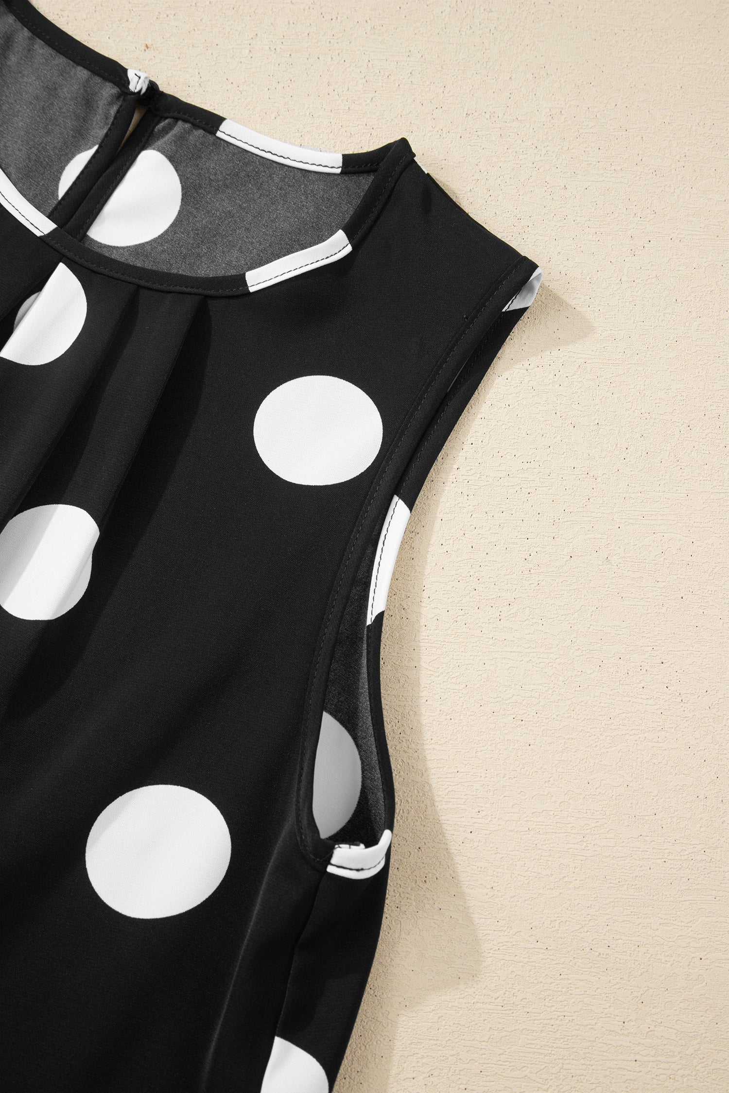 Polka Dot Pleated Tank & Wide Leg Pant Set