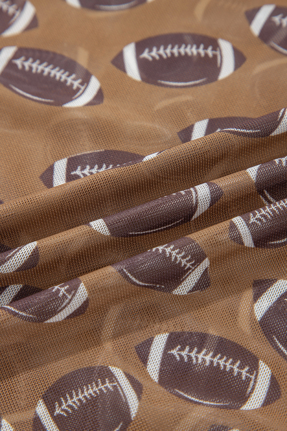 Game Day Football Sheer Mesh Long Sleeve Top