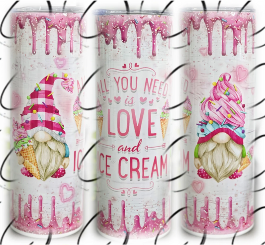 PREORDER: Love & Ice Cream Gnome Skinny Tumbler