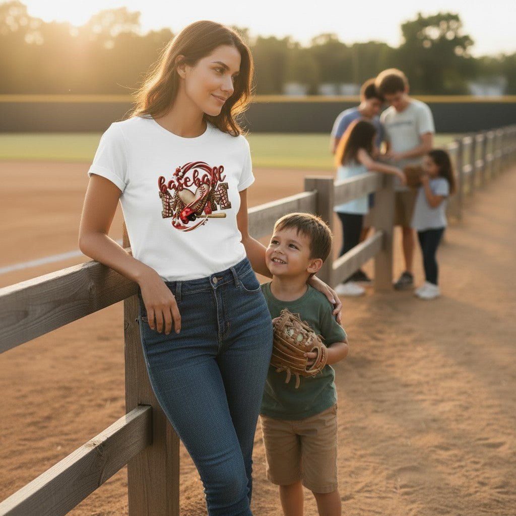Baseball Mom Heart Graphic  Game Day