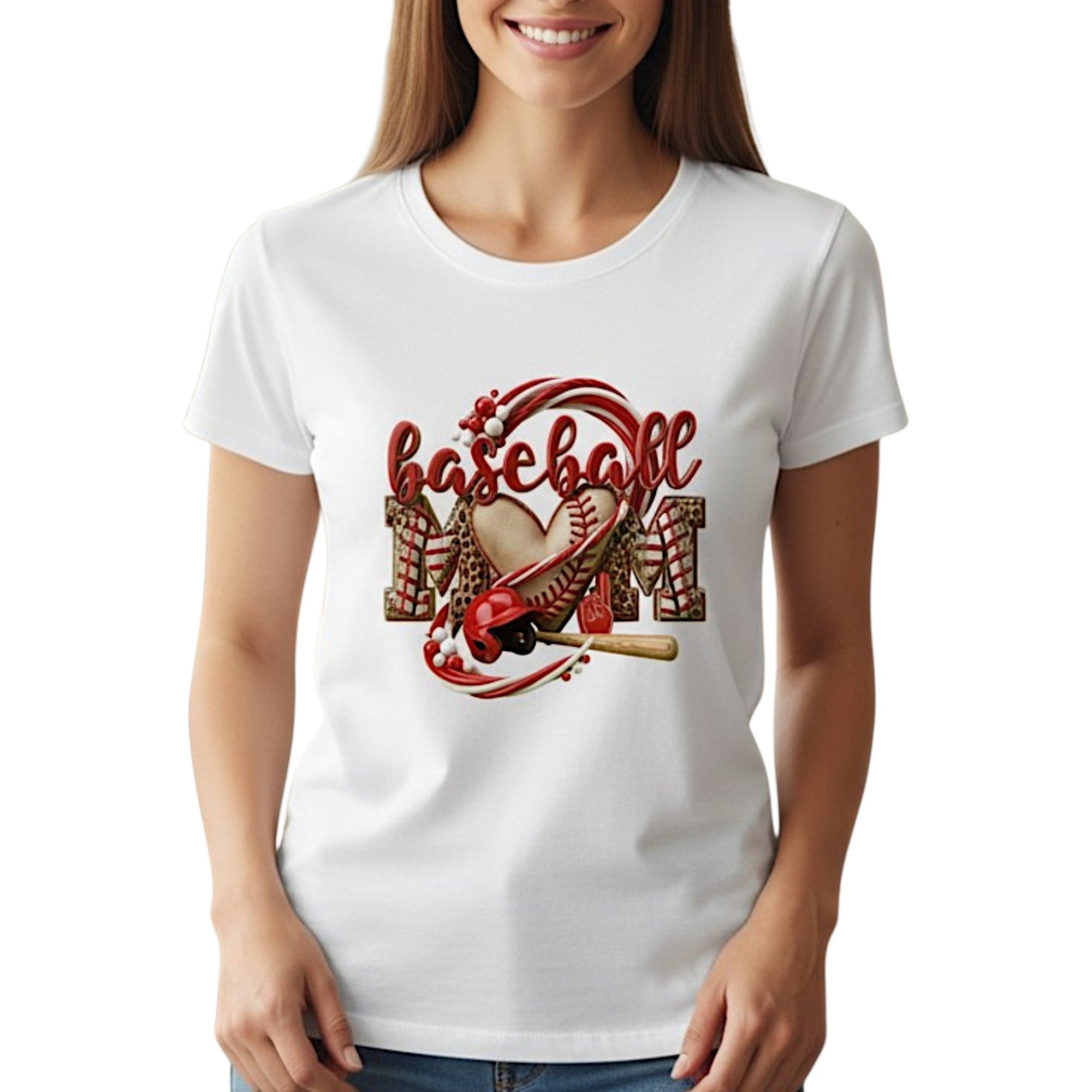 Baseball Mom Heart Graphic  Game Day