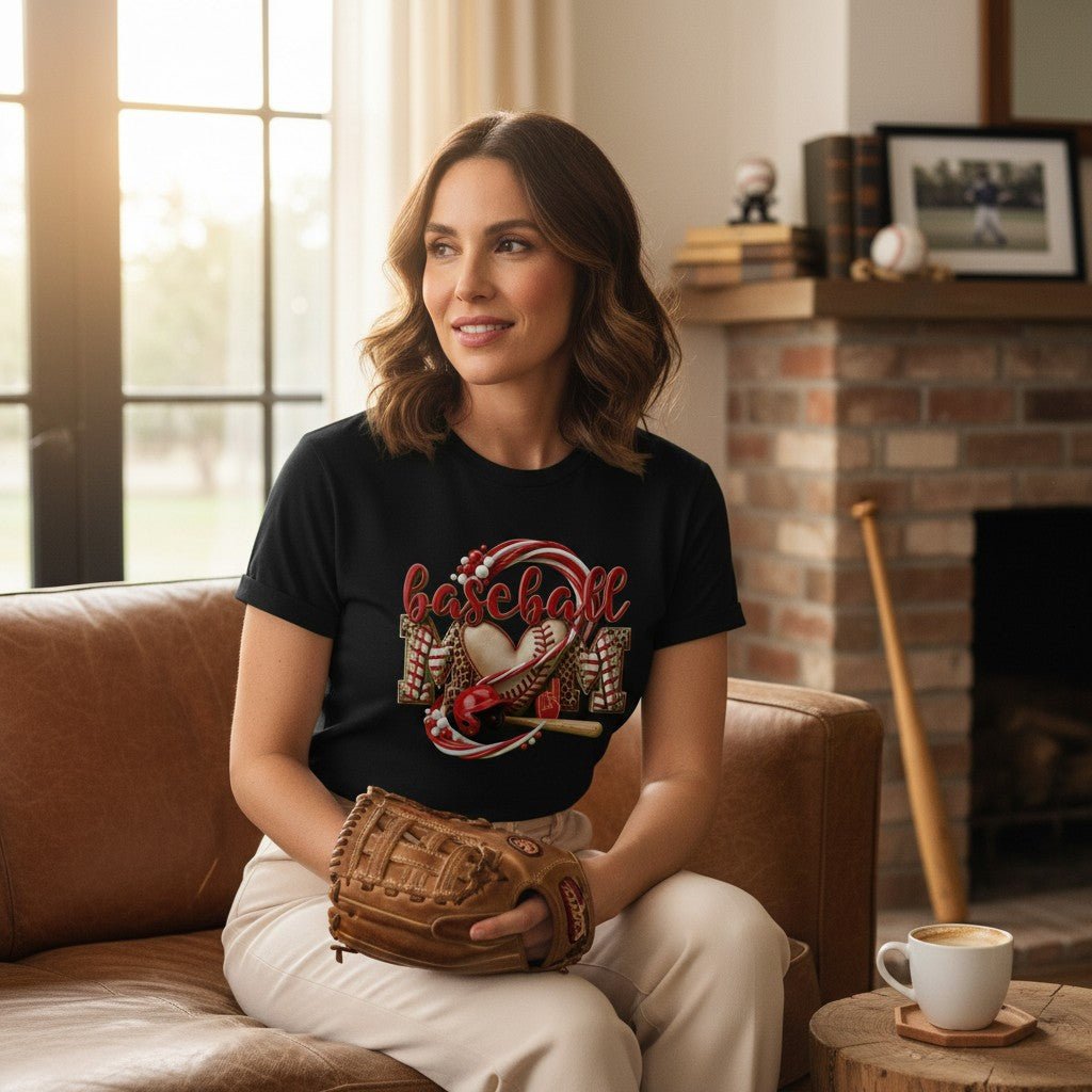 Baseball Mom Heart Graphic  Game Day
