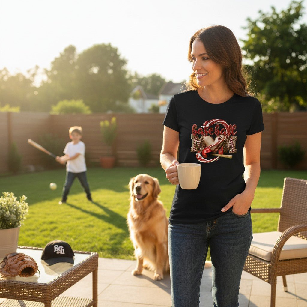 Baseball Mom Heart Graphic  Game Day