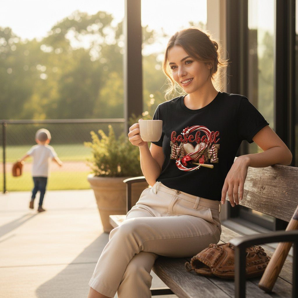 Baseball Mom Heart Graphic  Game Day