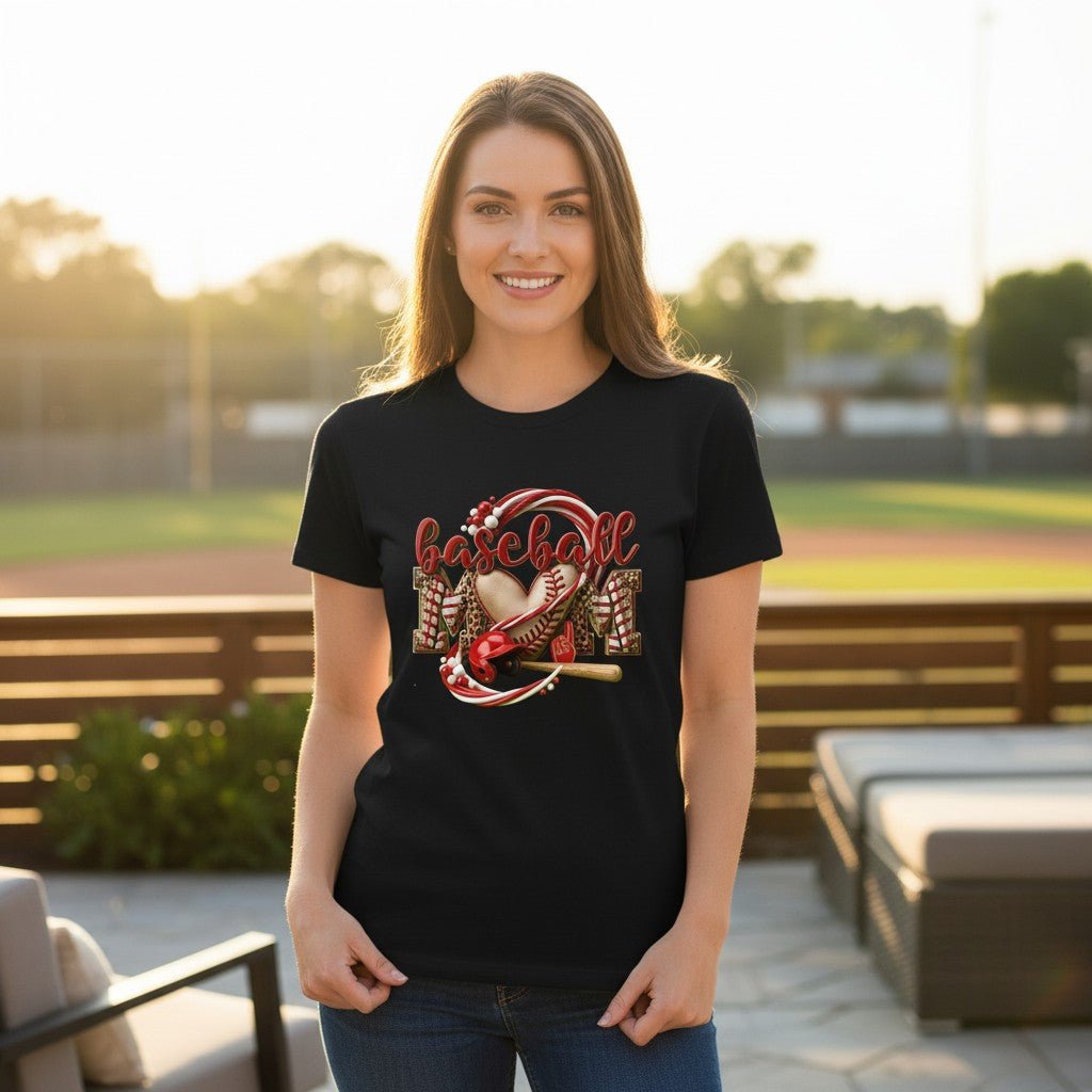 Baseball Mom Heart Graphic  Game Day