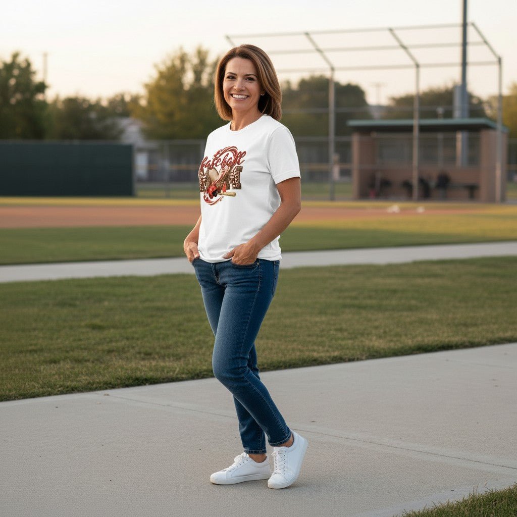 Baseball Mom Heart Graphic  Game Day