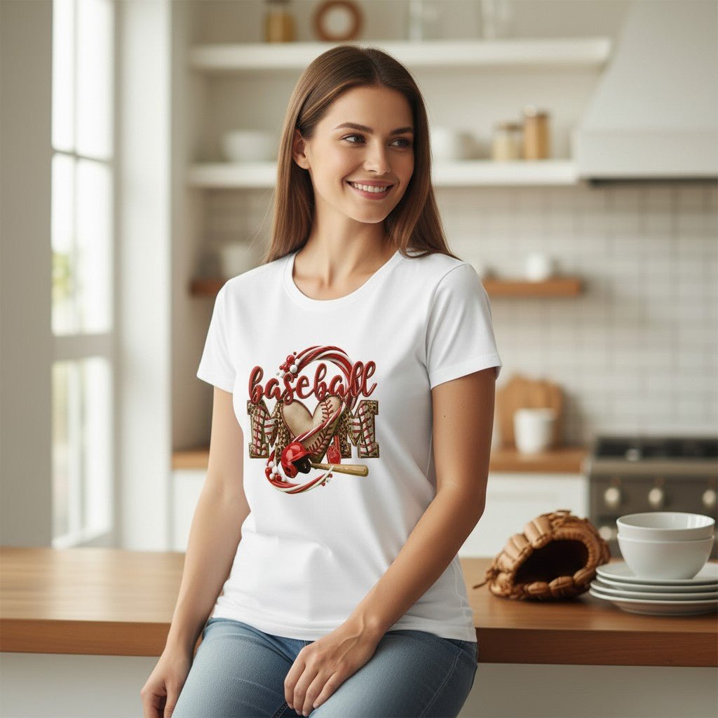 Baseball Mom Heart Graphic  Game Day