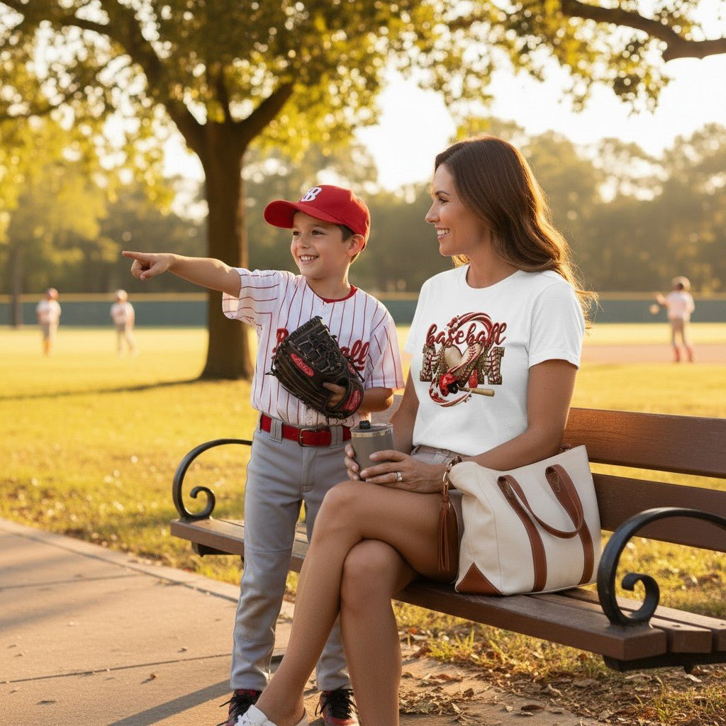 Baseball Mom Heart Graphic  Game Day