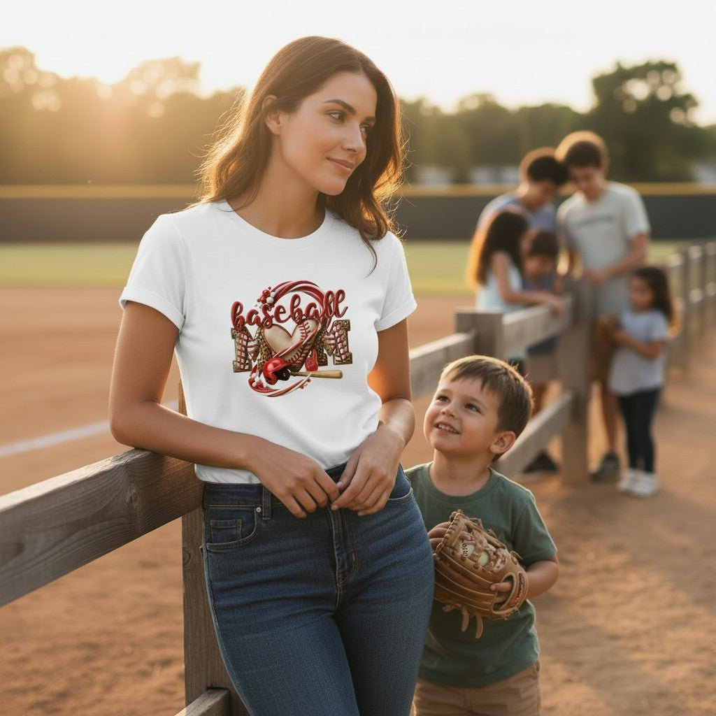 Baseball Mom Heart Graphic  Game Day