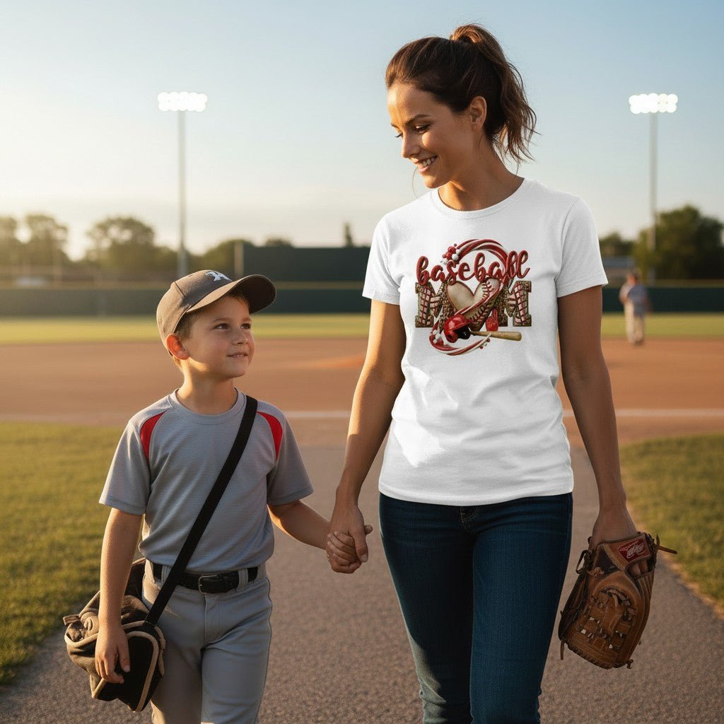 Baseball Mom Heart Graphic  Game Day