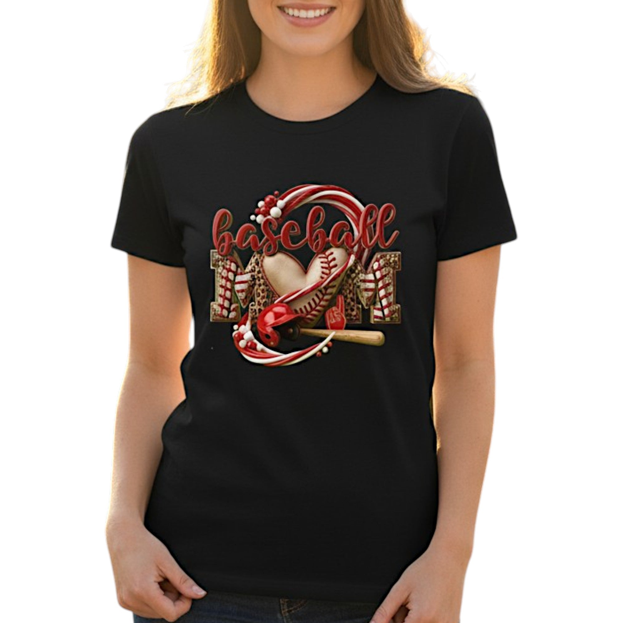 Baseball Mom Heart Graphic  Game Day