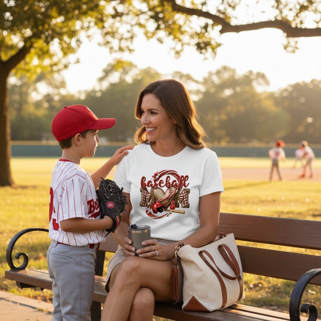 Baseball Mom Heart Graphic  Game Day