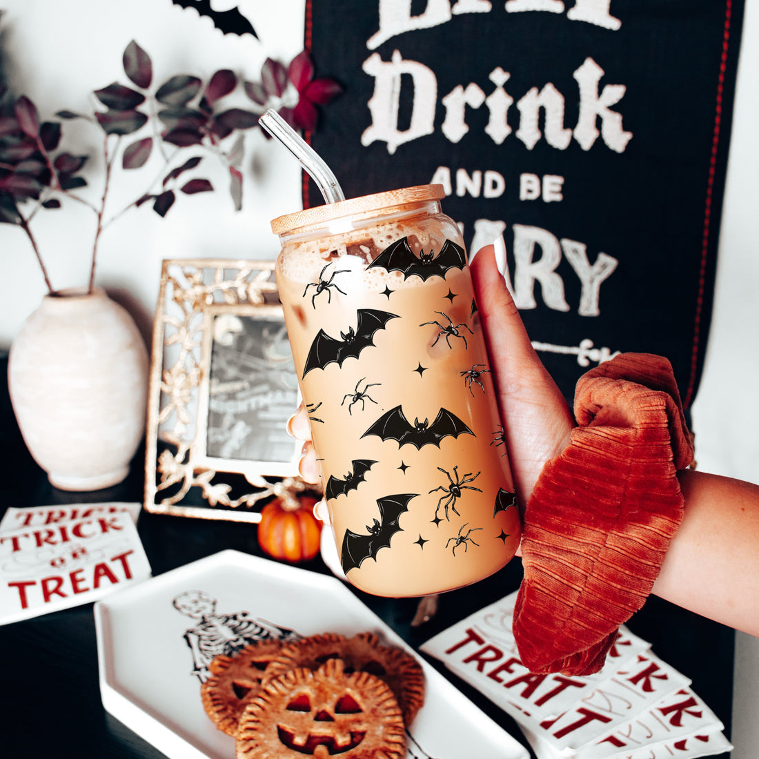 best halloween tumbler glass
top rated spooky drink set
popular bat spider tumbler
trending halloween glass
recommended spooky cup