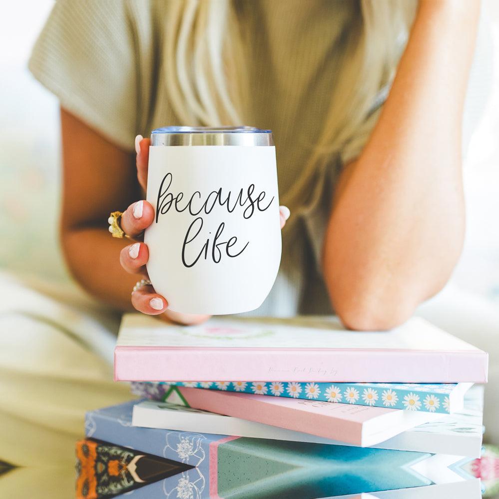 Wine tumblers with plastic lids