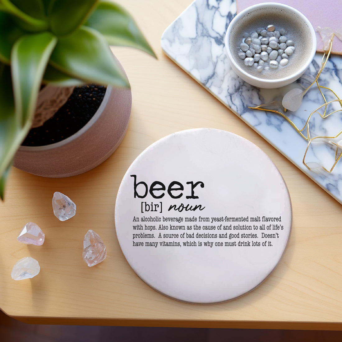 Modern bar coasters
Typography drink coasters
 Definition bar decor
Black and white bar accessories