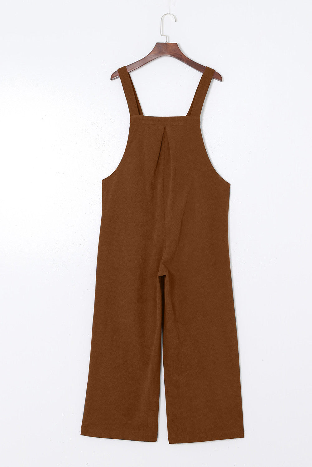 Solid Corduroy Wide Leg Bib Overalls
